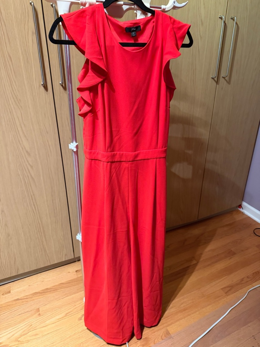 J. Crew Bright Red Sleeveless Jumpsuit With Pockets ( Petit Length)